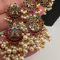 Kempu Beads Mayura Haar Color Stone Necklace - Red