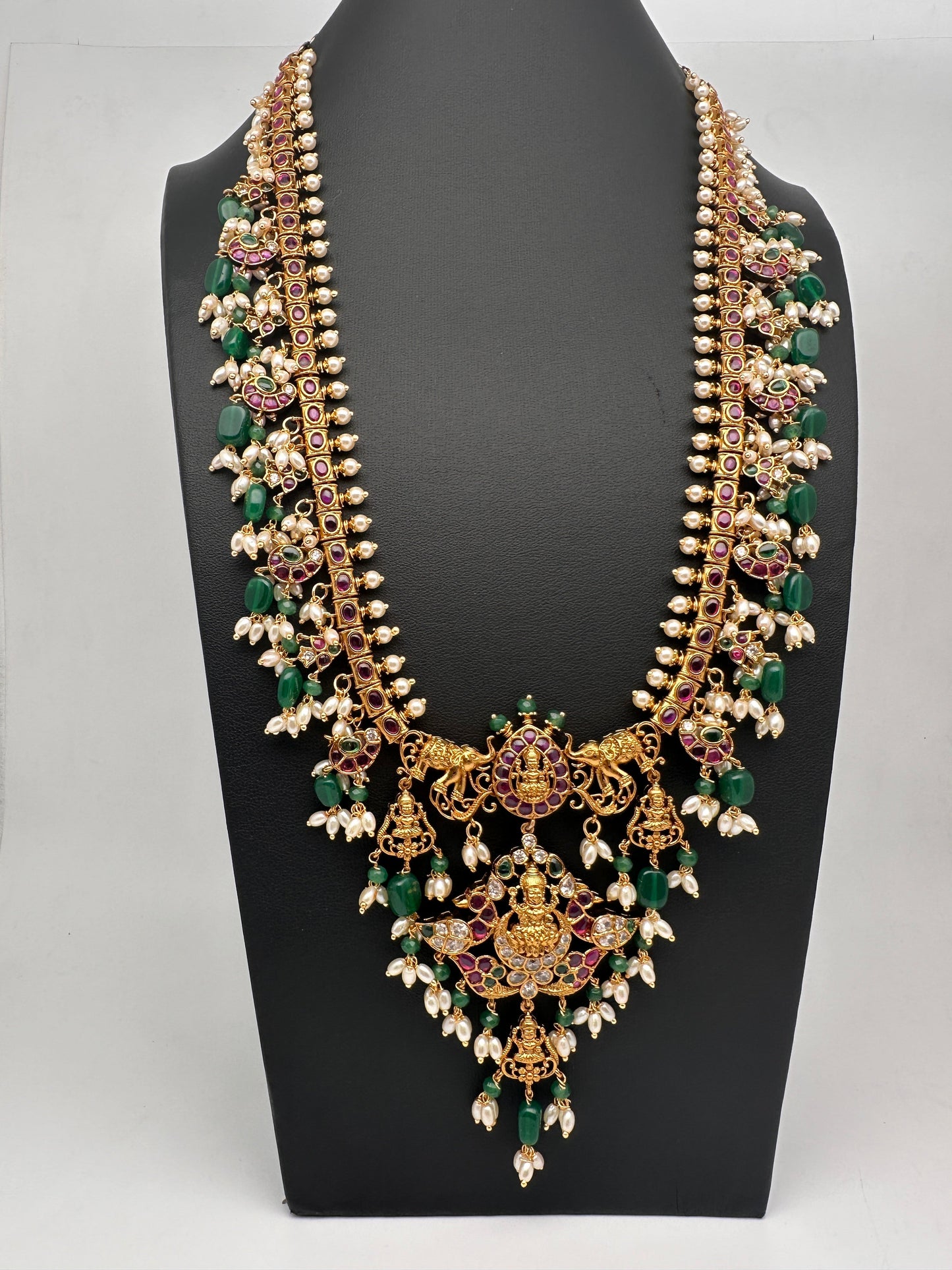 Green Goddess Lakshmi Rice Pearls Guttapusalu