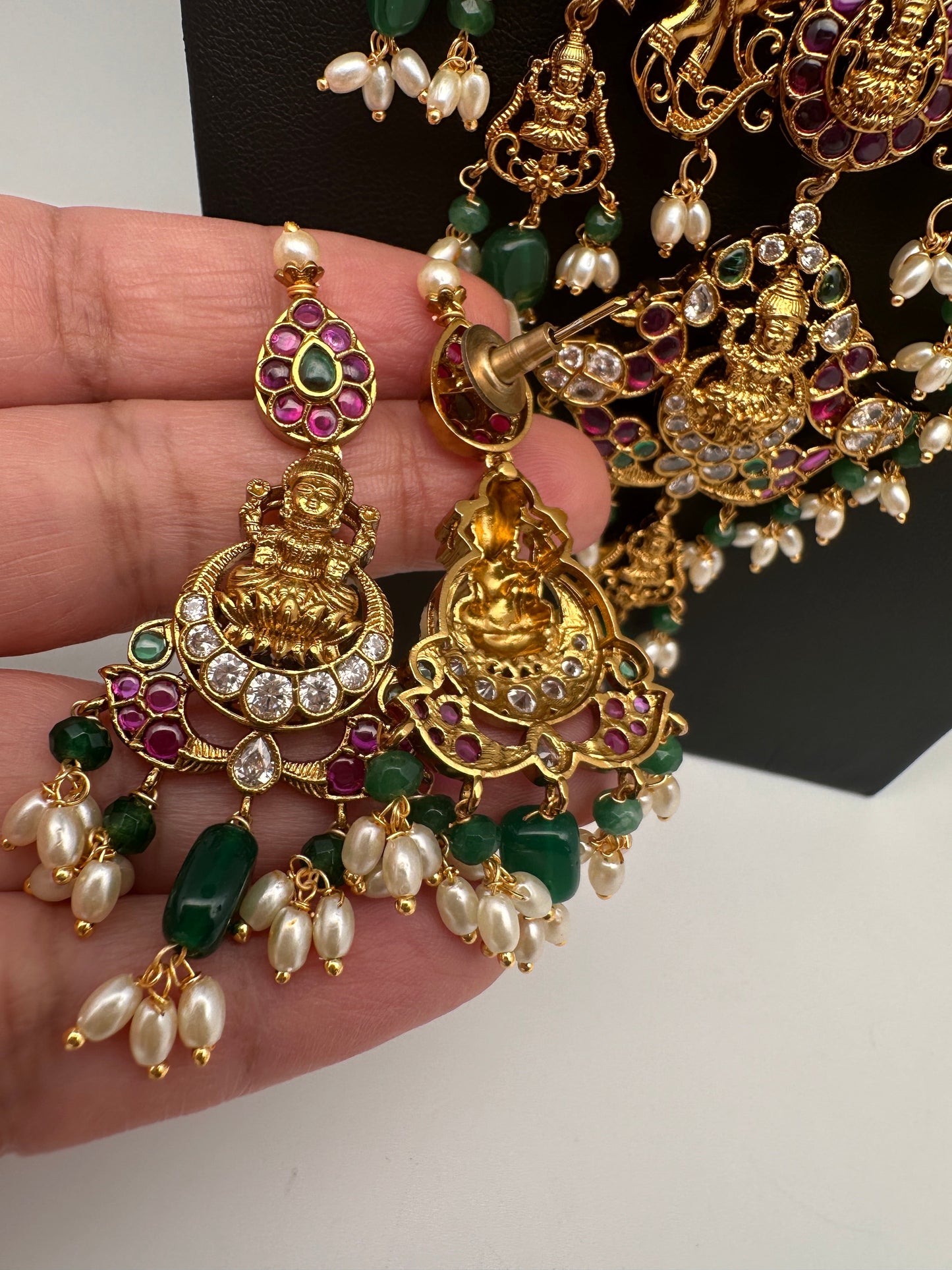 Green Goddess Lakshmi Rice Pearls Guttapusalu