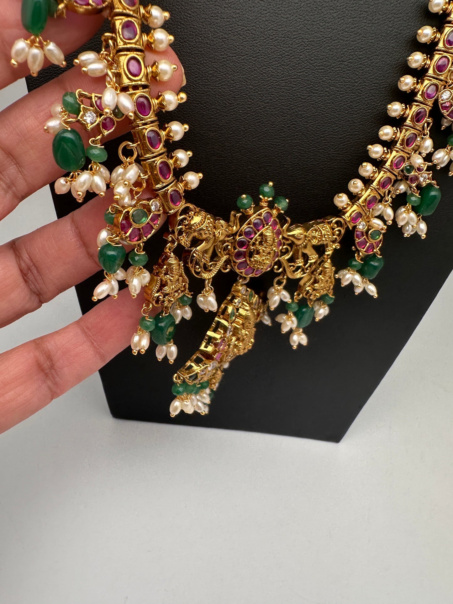 Green Goddess Lakshmi Rice Pearls Guttapusalu