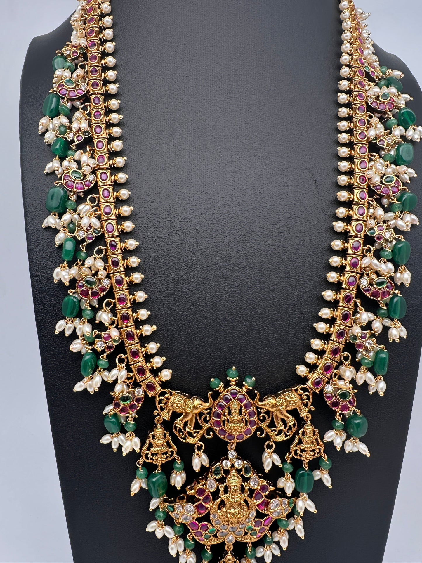 Green Goddess Lakshmi Rice Pearls Guttapusalu