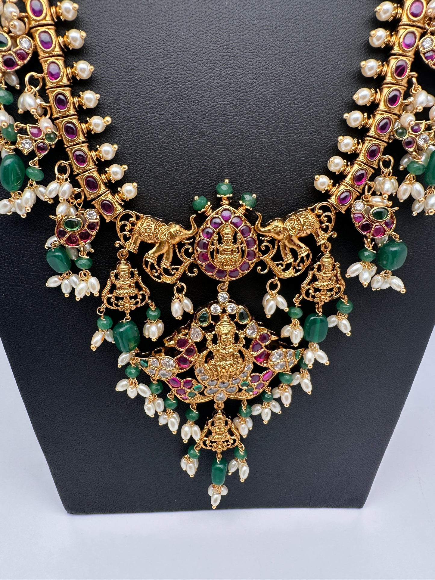 Green Goddess Lakshmi Rice Pearls Guttapusalu