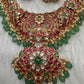 Potta Stones Emerald Beads Pearls Ethnic Long Necklace