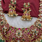 Potta Stones Emerald Beads Pearls Ethnic Long Necklace