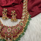 Potta Stones Emerald Beads Pearls Ethnic Long Necklace