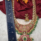 Potta Stones Emerald Beads Pearls Ethnic Long Necklace