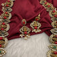 Goddess Lakshmi Rice Pearls Coral Emerald Matte Guttapusalu Necklace