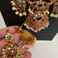 Kempu Rice Pearls Matte Guttapusalu Long Necklace
