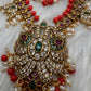 Mango Kempu Rice Pearls Matte Guttapusalu Long Necklace - Coral