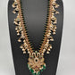 Mango Kempu Rice Pearls Matte Guttapusalu Long Necklace - Green