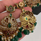 Mango Kempu Rice Pearls Matte Guttapusalu Long Necklace - Green