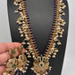 Mango Kempu Rice Pearls Matte Guttapusalu Long Necklace - Purple