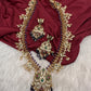 Mango Kempu Rice Pearls Matte Guttapusalu Long Necklace - Purple