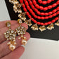 CZ Coral Beads Multi Layer Panch Lada Long Necklace