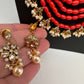 CZ Coral Beads Multi Layer Panch Lada Long Necklace