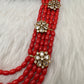 CZ Coral Beads Multi Layer Panch Lada Long Necklace