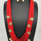 CZ Coral Beads Multi Layer Panch Lada Long Necklace