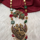 Antique Lord Vishnu Lakshmi and Garudda Beads Long Necklace