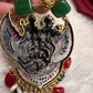 Antique Lord Vishnu Lakshmi and Garudda Beads Long Necklace