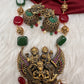Antique Lord Vishnu Lakshmi and Garudda Beads Long Necklace
