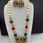 Antique Lord Vishnu Lakshmi and Garudda Beads Long Necklace