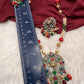 Ganesha Navratan Beads Long Necklace