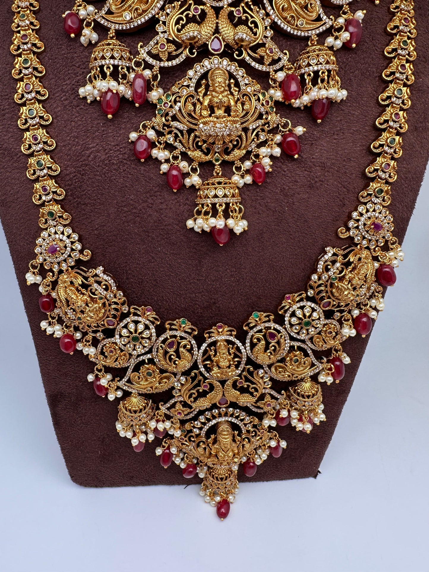 Matte Goddess Lakshmi Combo Long Necklace