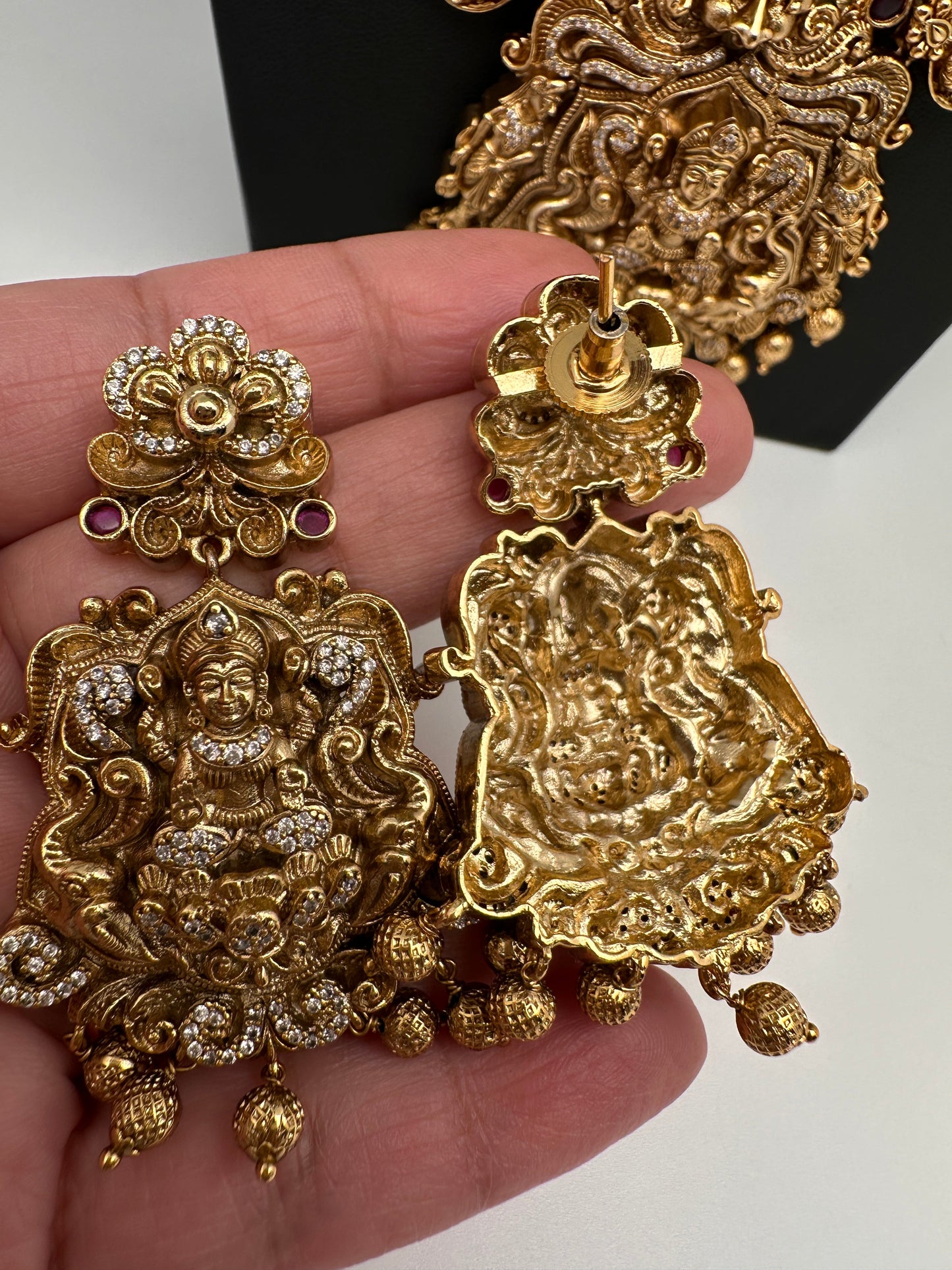 Matte Goddess Lakshmi Long Necklace
