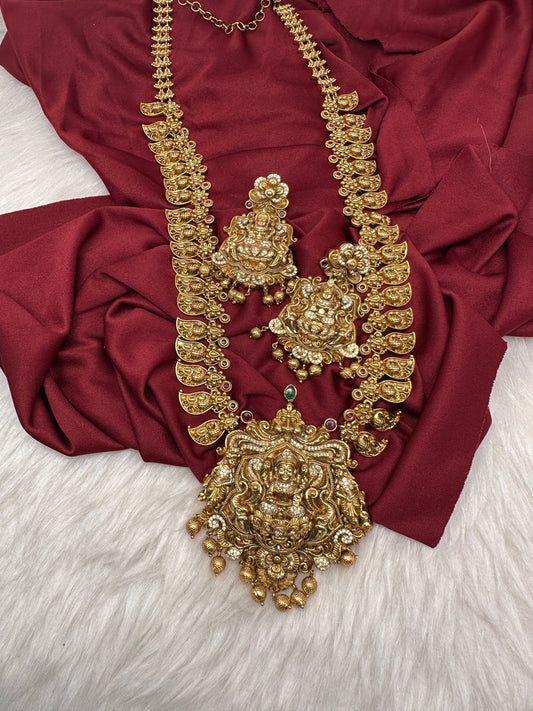 Matte Goddess Lakshmi Long Necklace