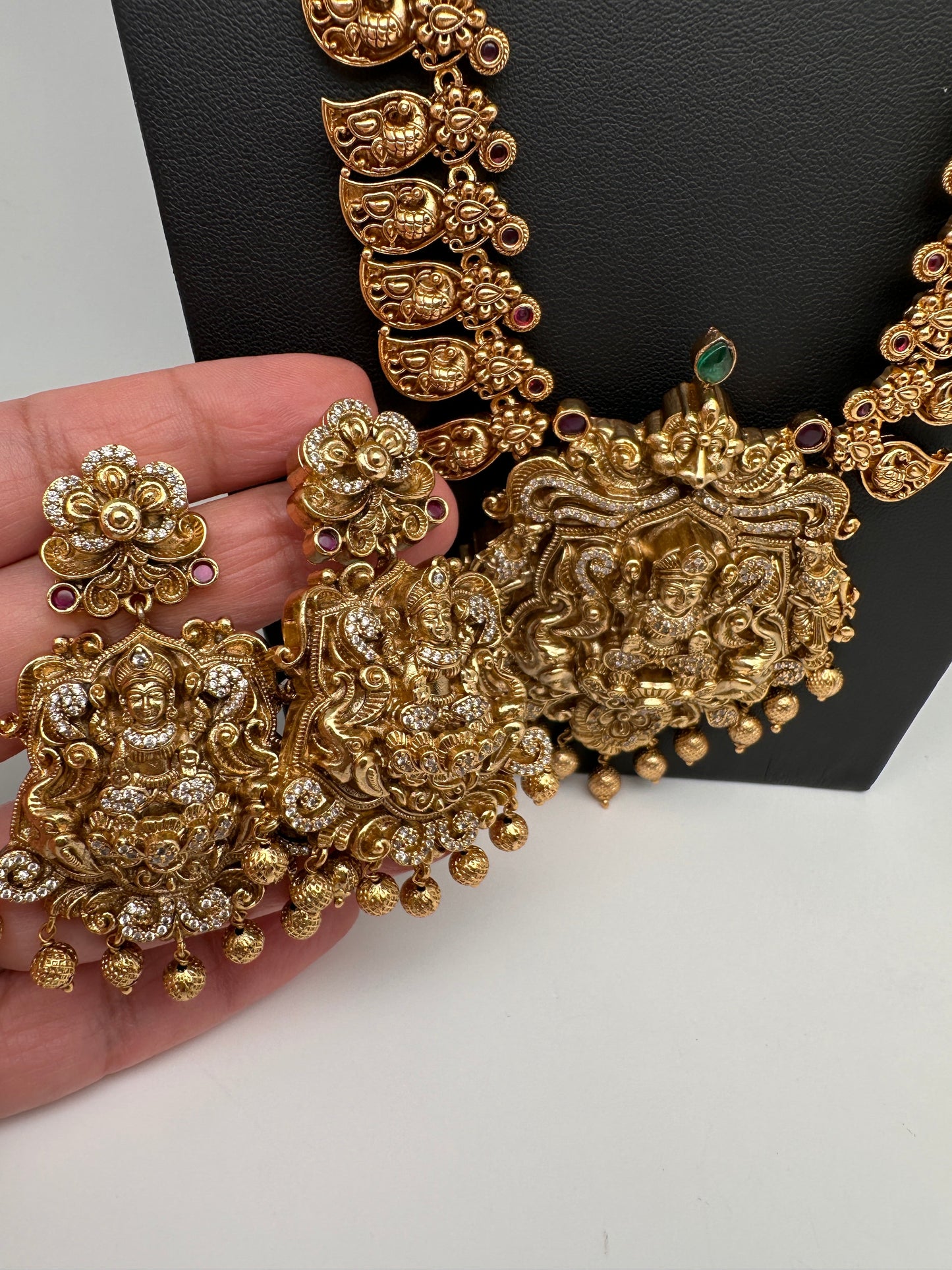 Matte Goddess Lakshmi Long Necklace