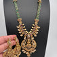 Matte Goddess Lakshmi Peacock Kempu Long Necklace