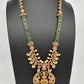 Matte Goddess Lakshmi Peacock Kempu Long Necklace