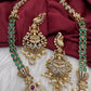Matte Goddess Lakshmi Peacock Kempu Long Necklace