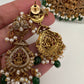 Goddess Lakshmi Onyx Crystal Beads Long Necklace - Green