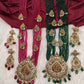 Goddess Lakshmi Onyx Crystal Beads Long Necklace - Red