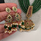 Kempu Onyx Beads Long Necklace - Green