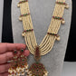 Kempu Onyx Beads Long Necklace - Pearl