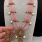 CZ Onyx Beads Long Necklace - Pink