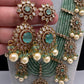 CZ Onyx Crystal Beads Long Color Stone Necklace - MintGreen