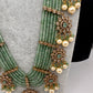 CZ Onyx Crystal Beads Long Color Stone Necklace - MintGreen