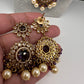 CZ Onyx Crystal Beads Long Color Stone Necklace - Purple