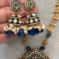AD Moissnaite Elephant Peacock Beads Long Color Stone Necklace - Blue