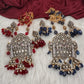AD Moissnaite Elephant Peacock Beads Long Color Stone Necklace - Red