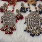 AD Moissnaite Elephant Peacock Beads Long Color Stone Necklace - Red