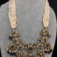 Kundan Peacock Pearls Beads Color Stone Necklace - Purple