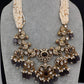Kundan Peacock Pearls Beads Color Stone Necklace - Purple