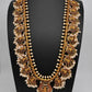 Kempu Goddess Lakshmi Rice Pearls Long Guttapusalu Necklace