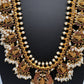 Kempu Goddess Lakshmi Rice Pearls Long Guttapusalu Necklace