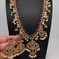 CZ Peacock Purple Rice Pearls Long Guttapusalu Necklace