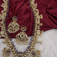 CZ Peacock Purple Rice Pearls Long Guttapusalu Necklace